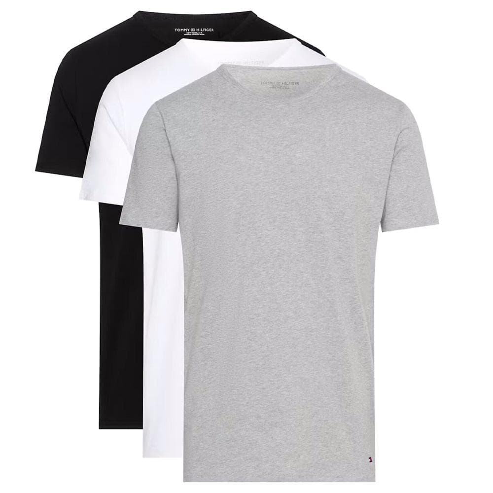 x3 T-Shirts Noir/Gris/Blanc Homme Tommy Hilfiger Stretche 1