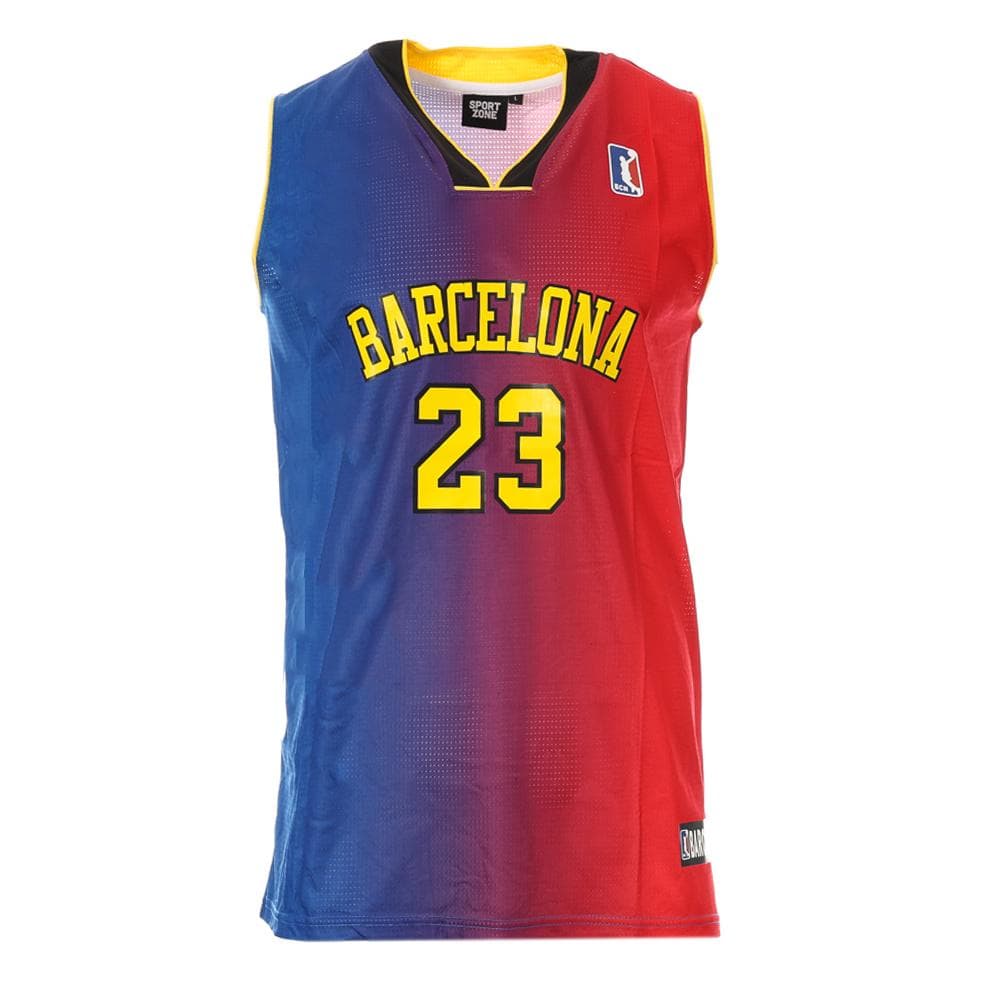 Maillot de basket Rouge/Bleu Homme Sport Zone Barcelona 1