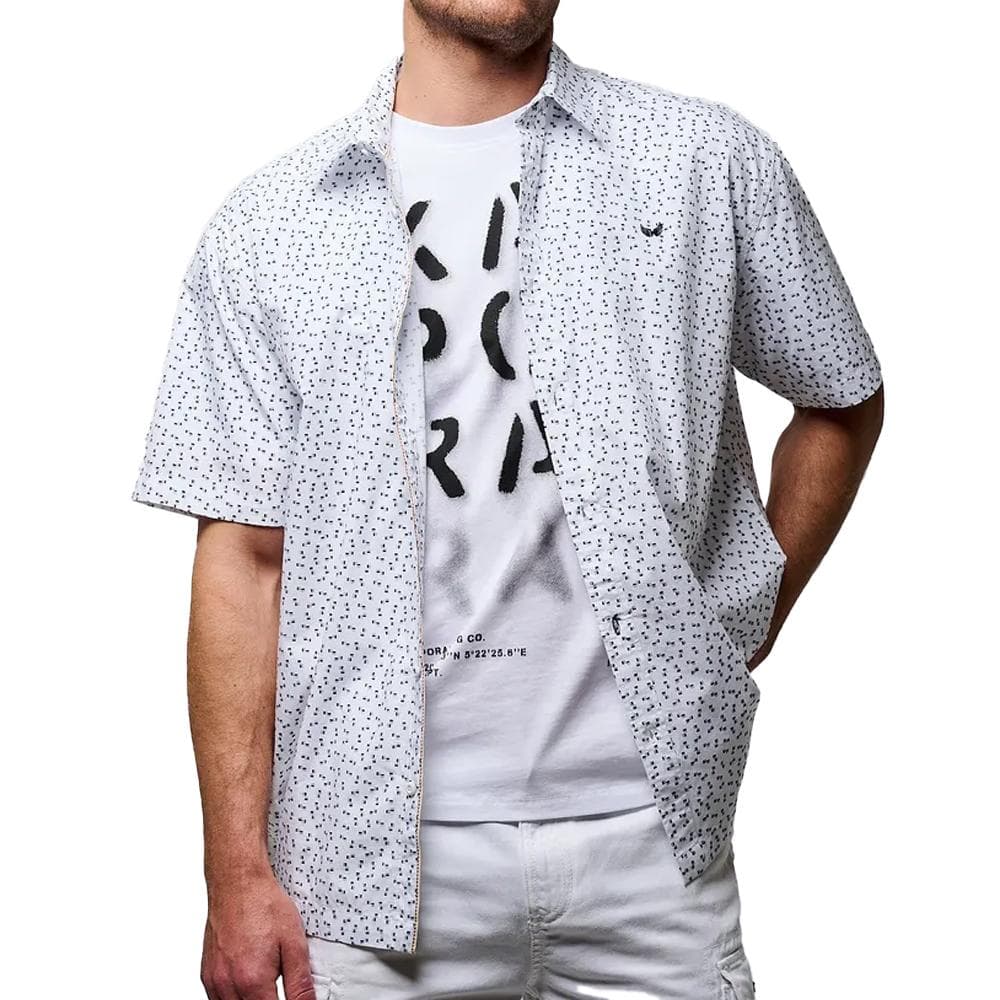 Chemise Blanche/Marine Homme Kaporal BLOCK 1