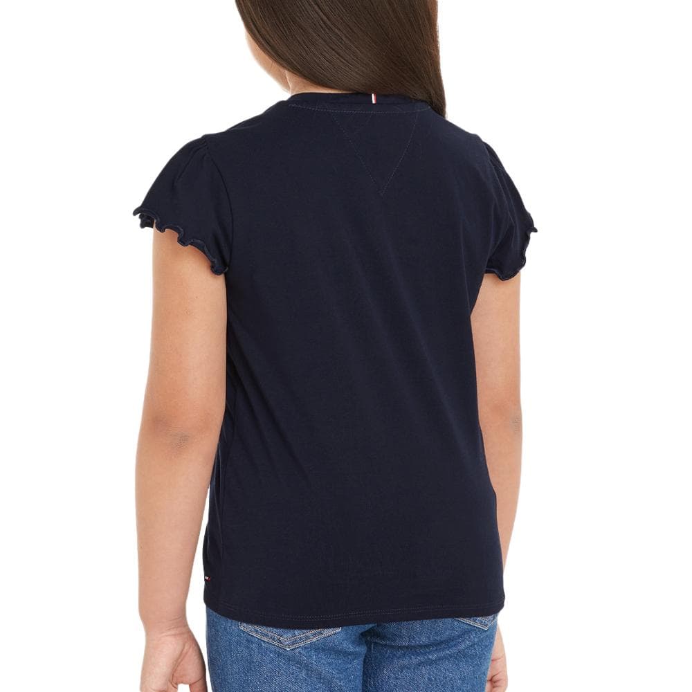 T-shirt Noir Fille Tommy Hilfiger Flower 2