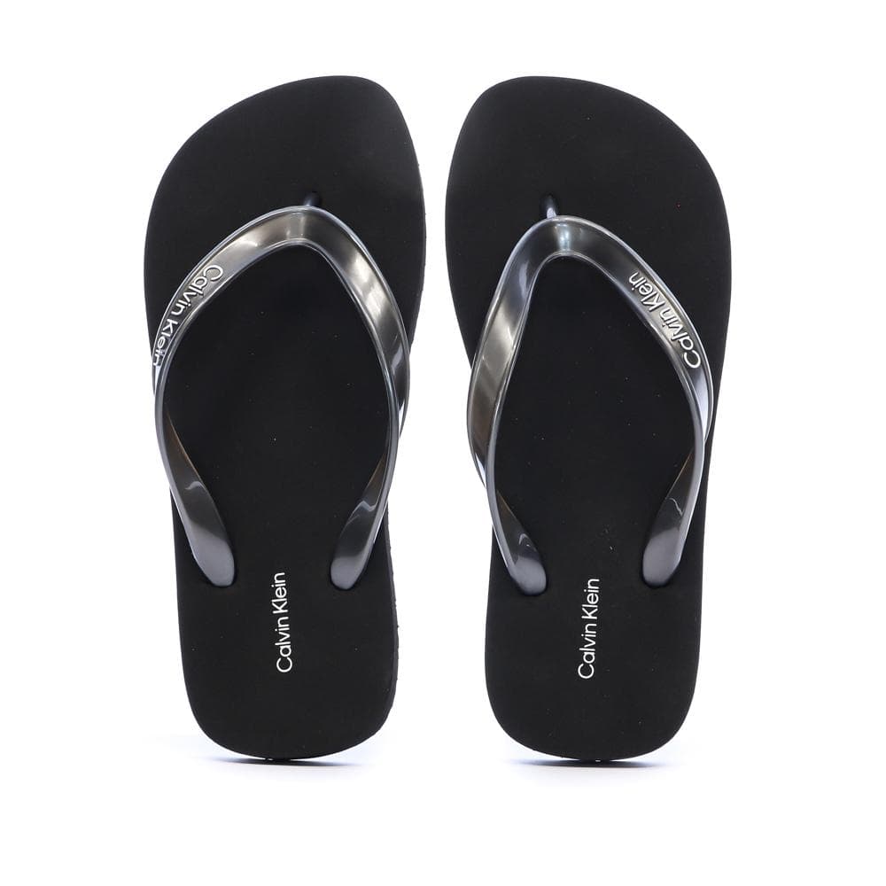 Tongs Noir Femme Calvin Klein Jeans Flip Flop Tpu Metall 3