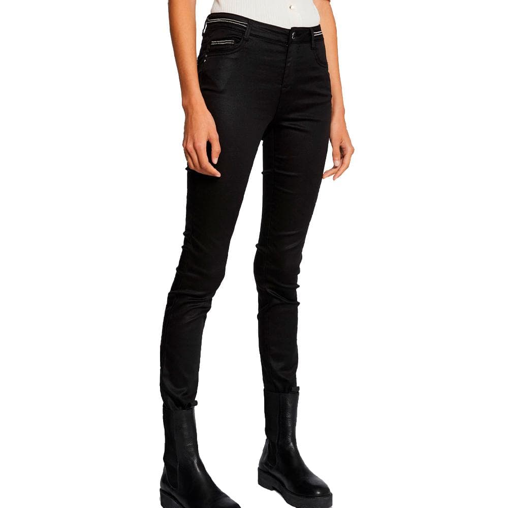 Pantalon Slim Noir enduit Femme Morgan Palona 1