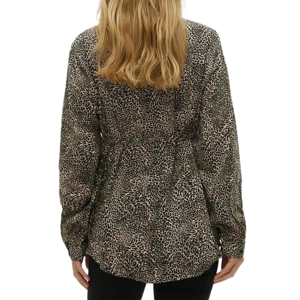 Chemise Noire/Beige Femme Mamalicious Cherry 2
