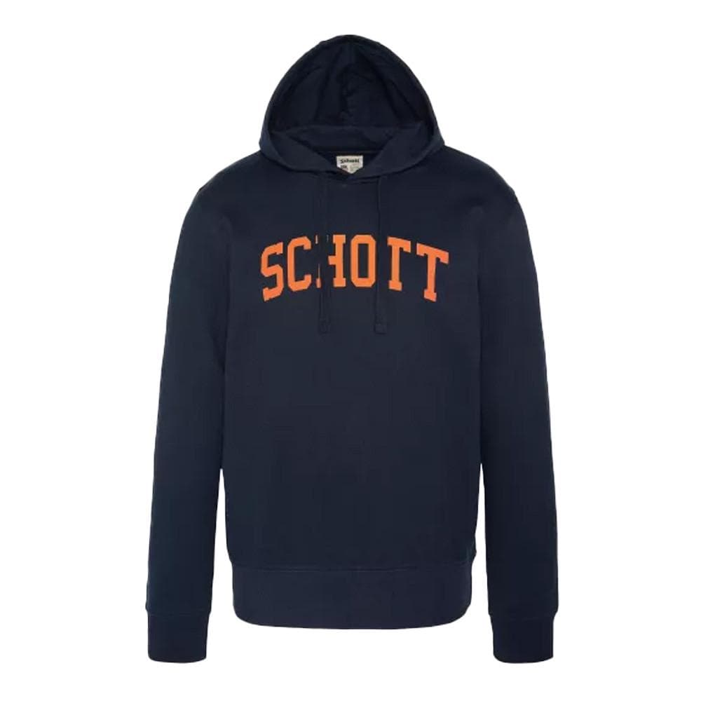 Sweat à capuche Marine/orange Homme Schott Logo 1