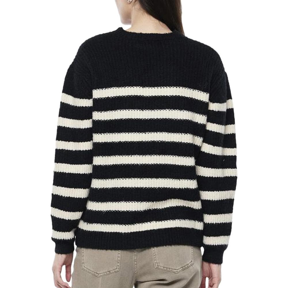 Pull Noir/Blanc Femme Pieces Klara 2