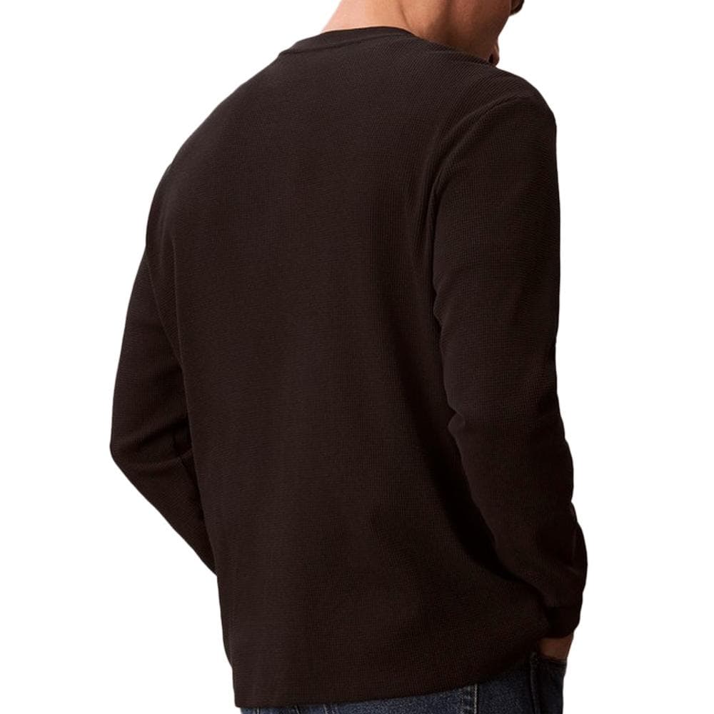 Sweat Noir Homme Calvin Klein Jeans Waffle Badge 2