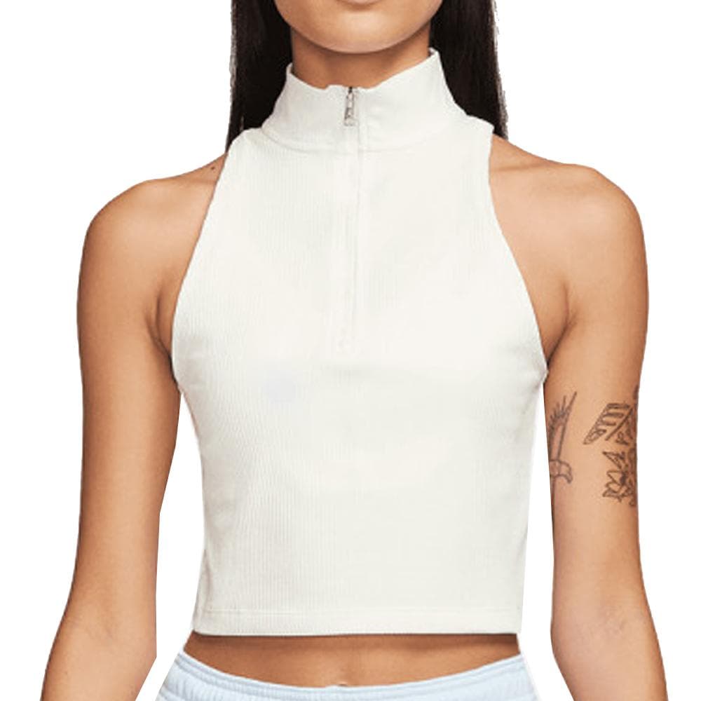 Débardeur Crop Blanc Femme Nike Mock 1