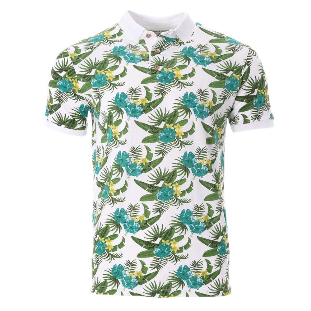 Polo Vert/Blanc à Motifs Homme American People Paladin 1