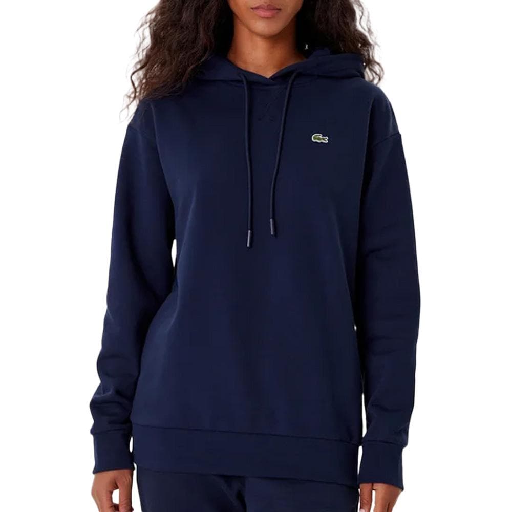 Sweat à Capuche Marine Femme Lacoste polaire surdimensionné 1