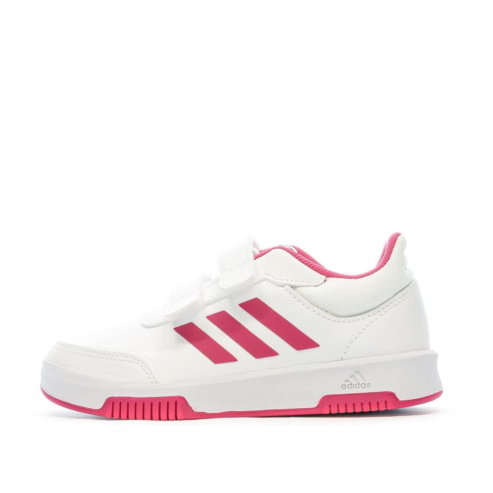Baskets Blanches/Roses Fille Adidas Tensaur 1