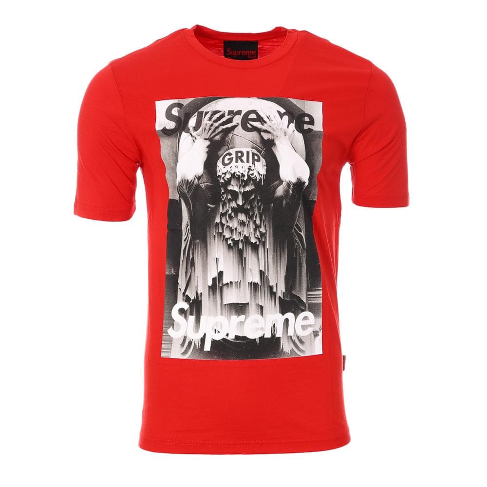 T-shirt Rouge Homme Supreme Grip God 1