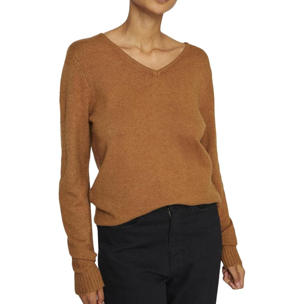 Pull Col V Marron Femme Vila 69 1