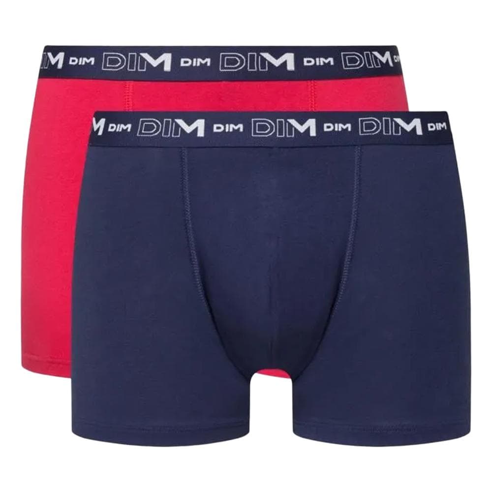 Lot de 2 Boxers Marine/Rouge Homme Dim D6596 - Taille 1
