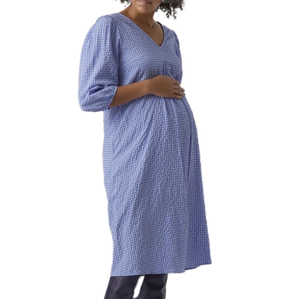 Robe Blanche/Bleu Femme Vero Moda MarternityCalf 1