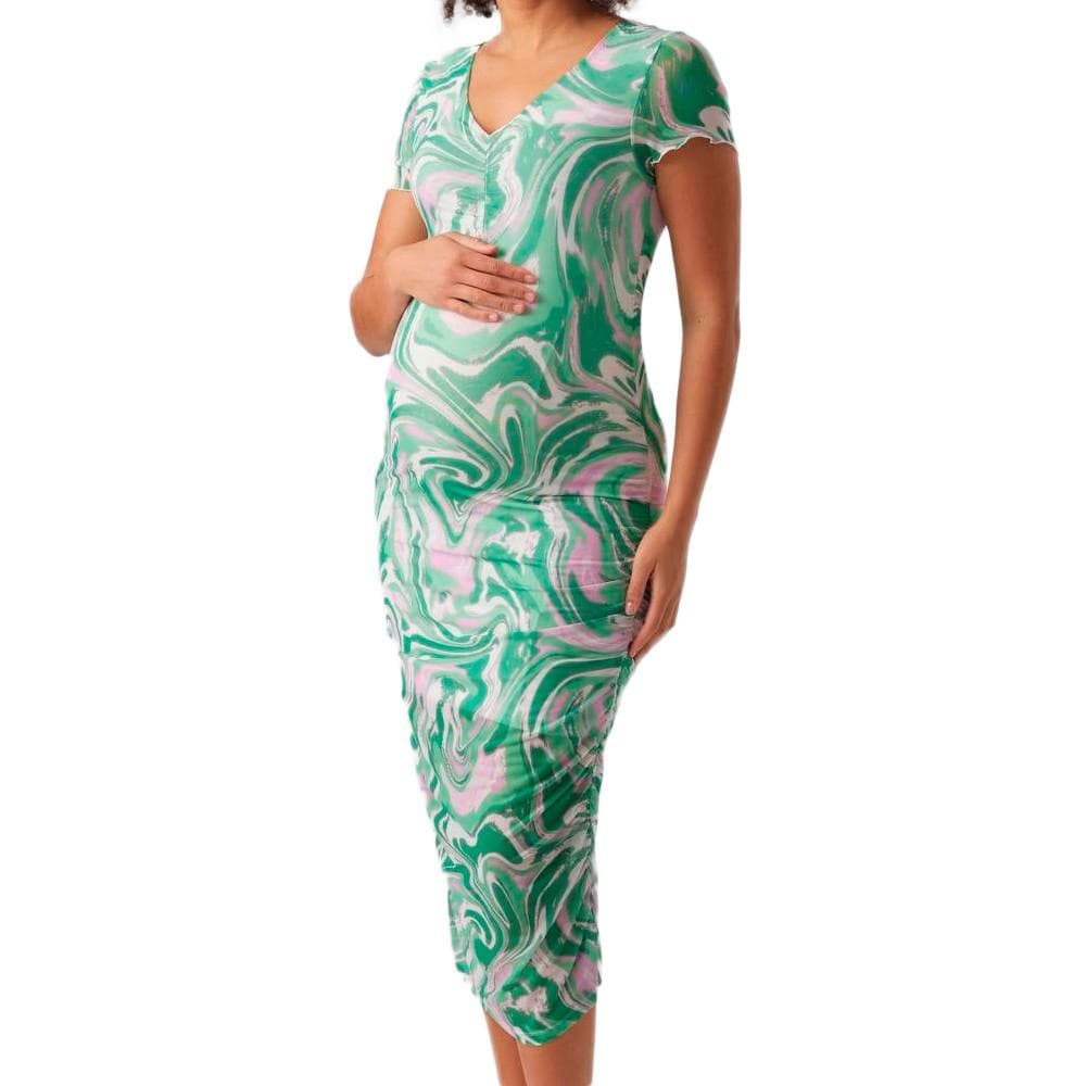 Robe Verte/Blanche Femme Mamalicious Swan 1