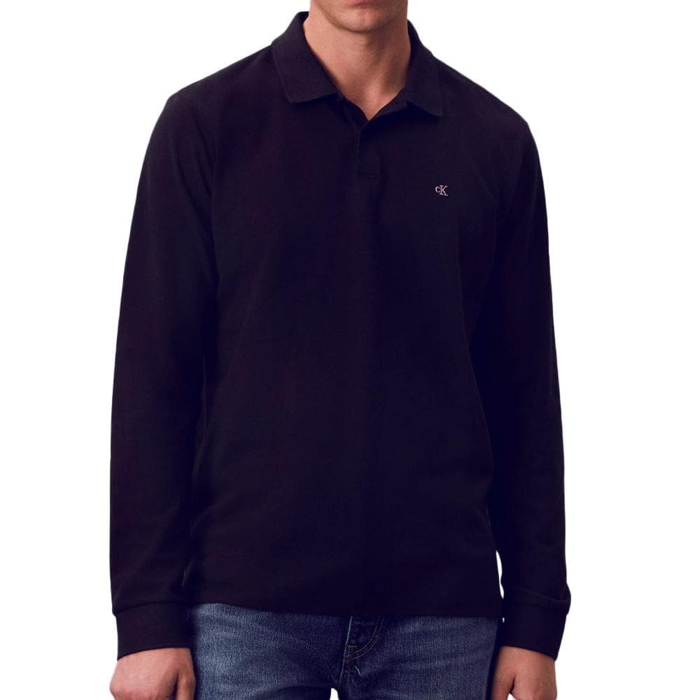 Polo Manches longues Noir Homme Calvin Klein Casual Pique 1