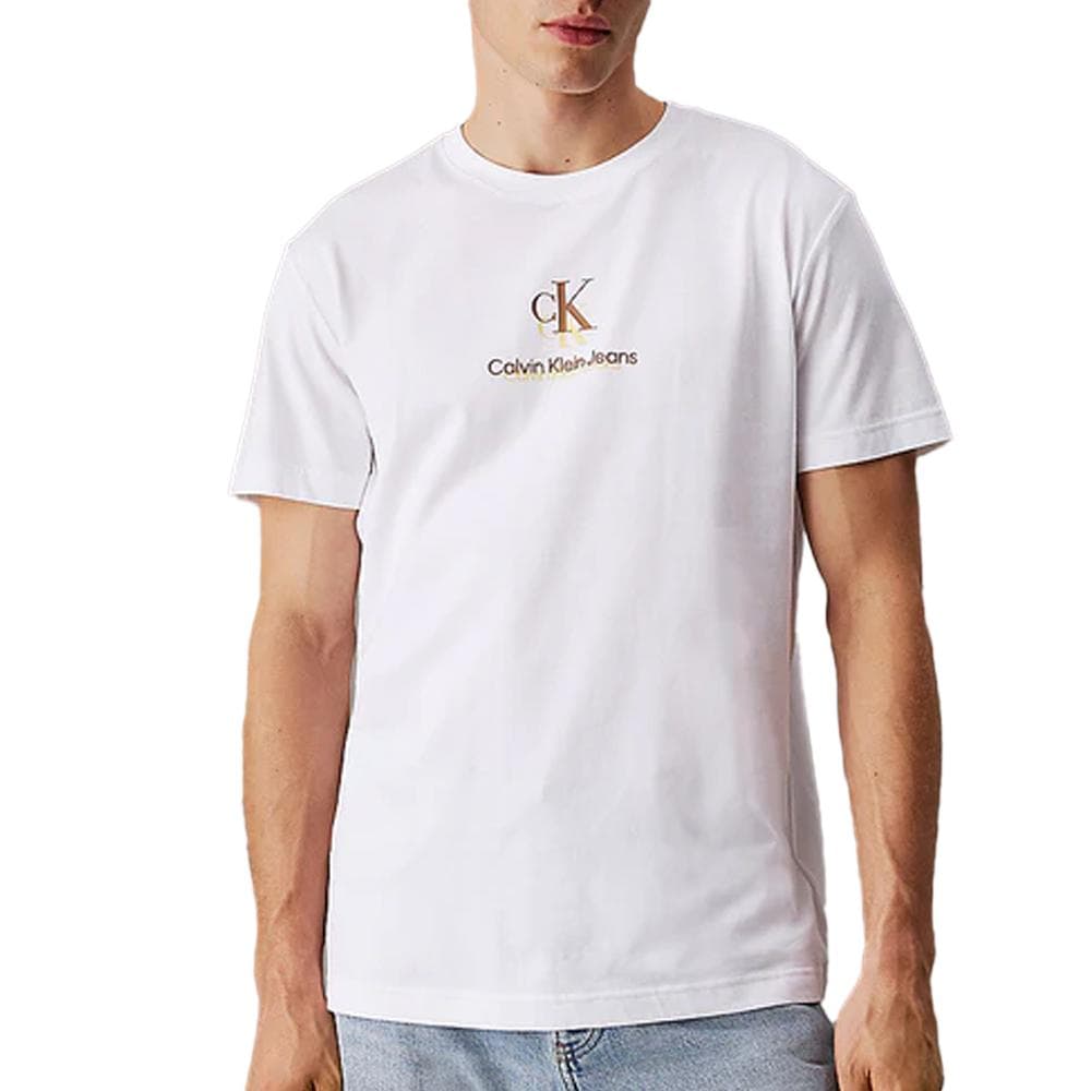 T-shirt Blanc Homme Calvin Klein Jeans Shadow 1