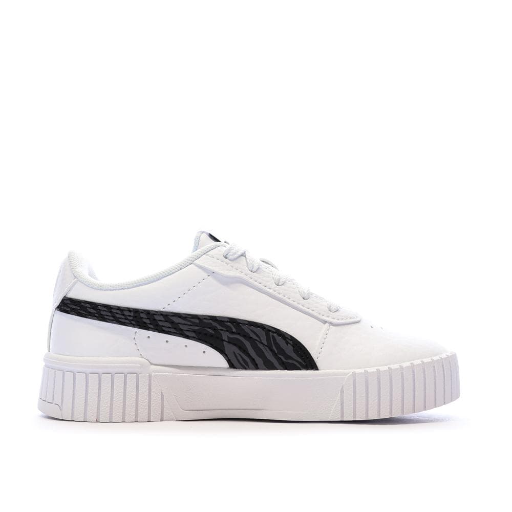 Baskets Blanche/Noir Fille Puma Carina 2.0 Zebra 2