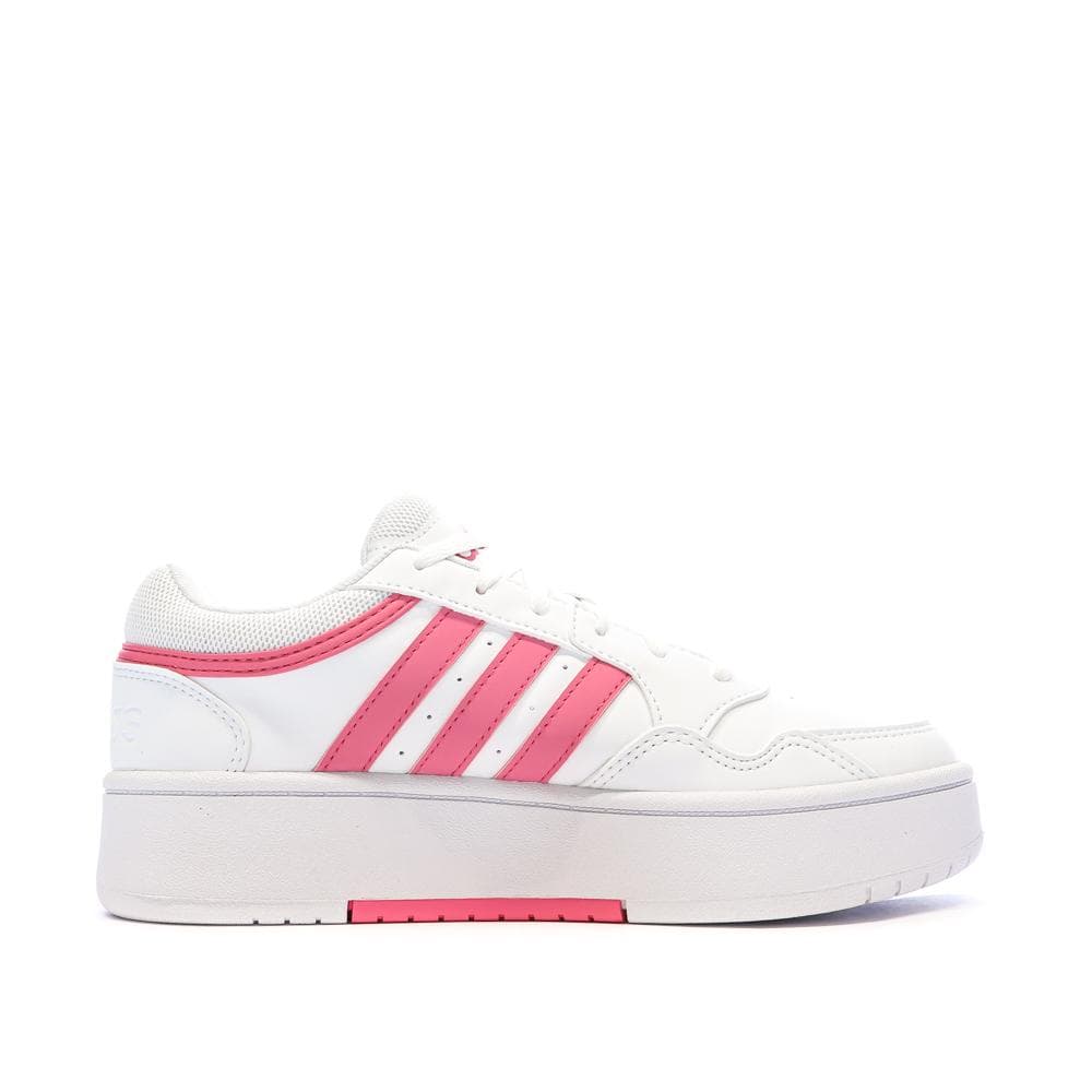 Baskets Blanches/Roses Femme Adidas Hoops 3.0 Bold 2