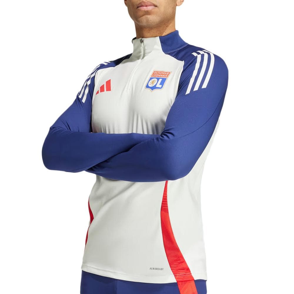 OL Sweat Training 1/4 zip Blanc Homme Adidas Tiro 24 1
