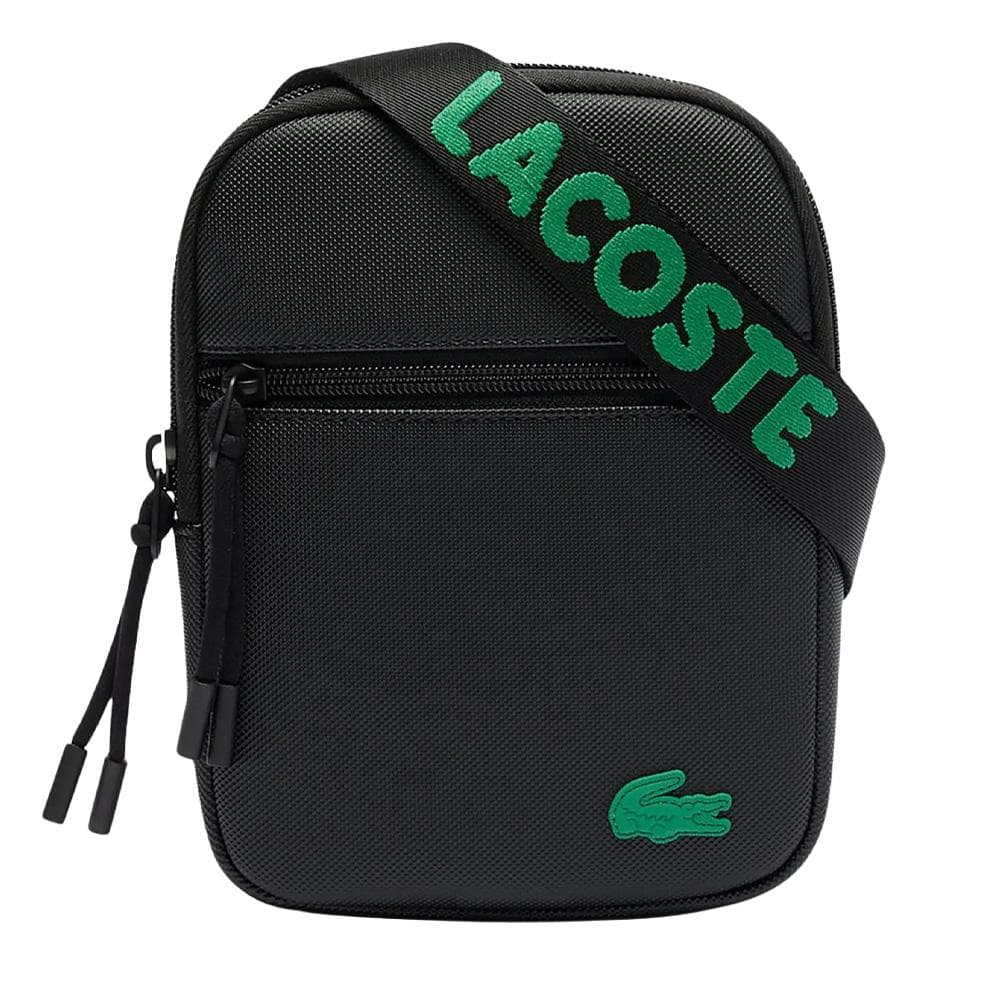 Sacoche Noire/Vert Homme Lacoste Flat 1