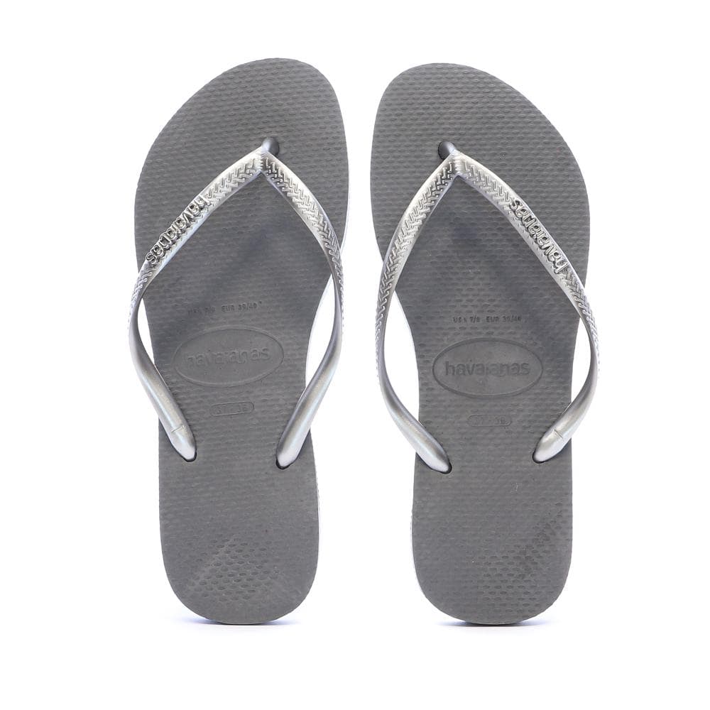 Tongs Gris Femme Havaianas Slim Logo Infradito 3