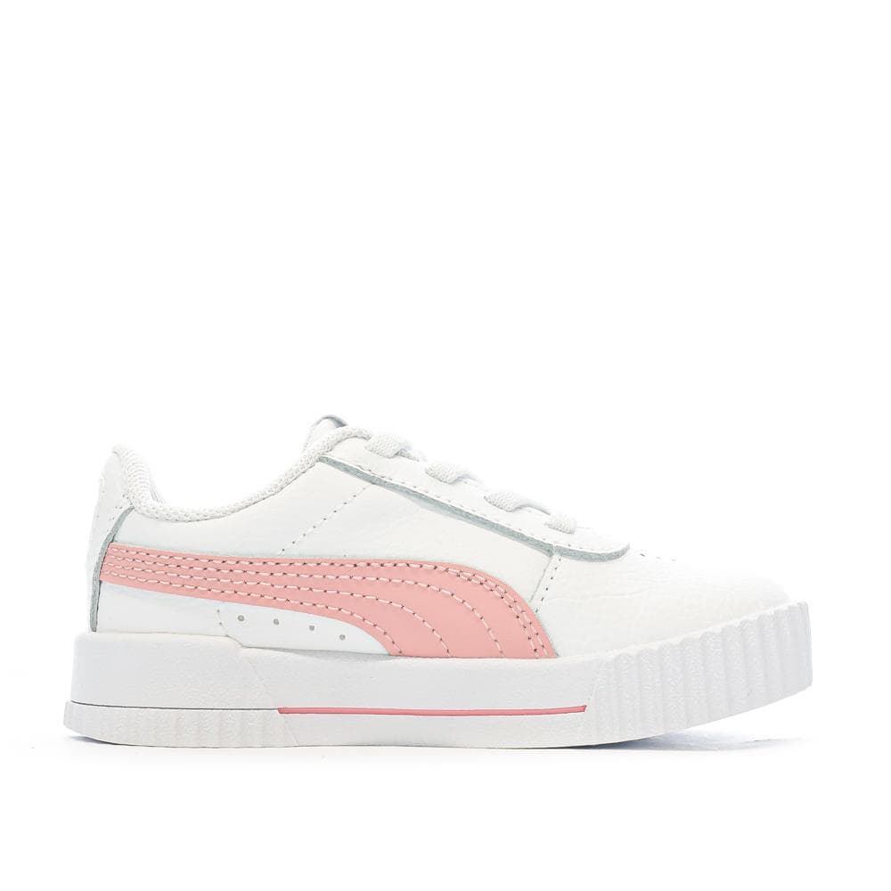 Baskets Blanche/Rose Fille Puma Inf Carina 2