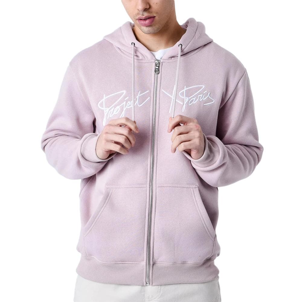 Sweat Zippé Rose Homme Project X Paris Broderie Origin 1