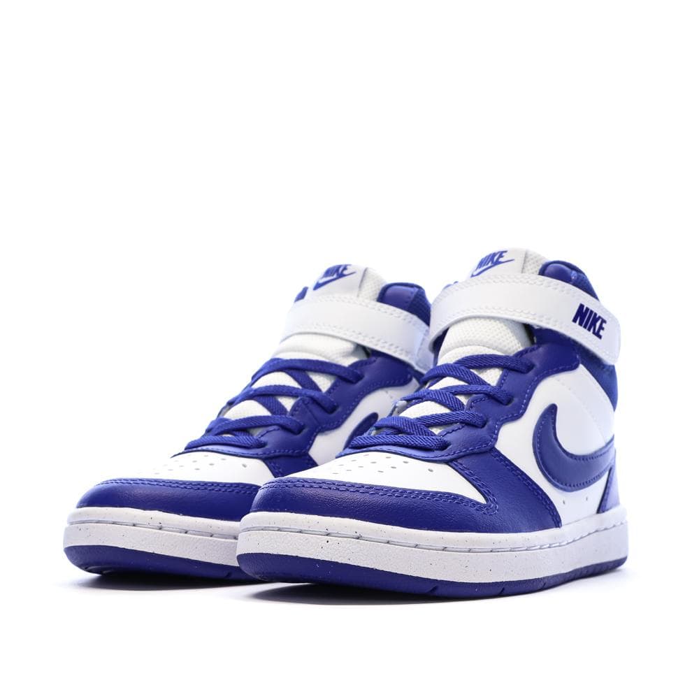 Baskets Blanches/Bleu Garçon Nike Court Borough Mid 2 6