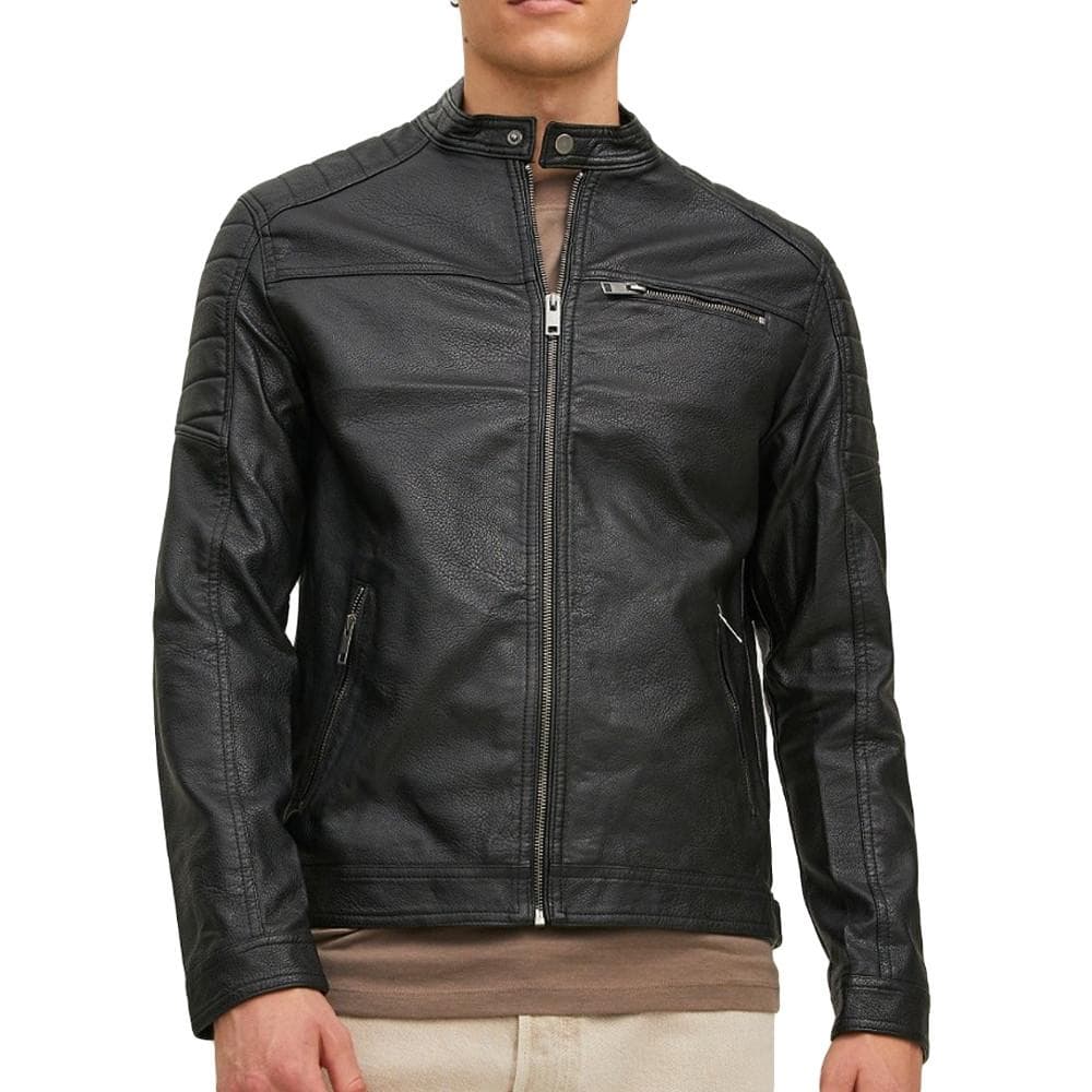 Veste Simili Cuir Noire Homme Jack & Jones Tano 1