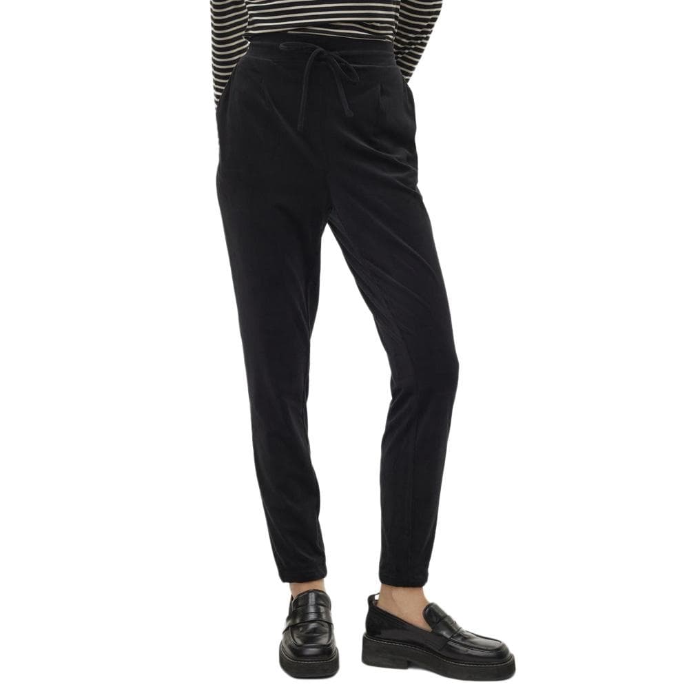 Pantalon fluide Velours Noir Femme Vero Moda Lea 1