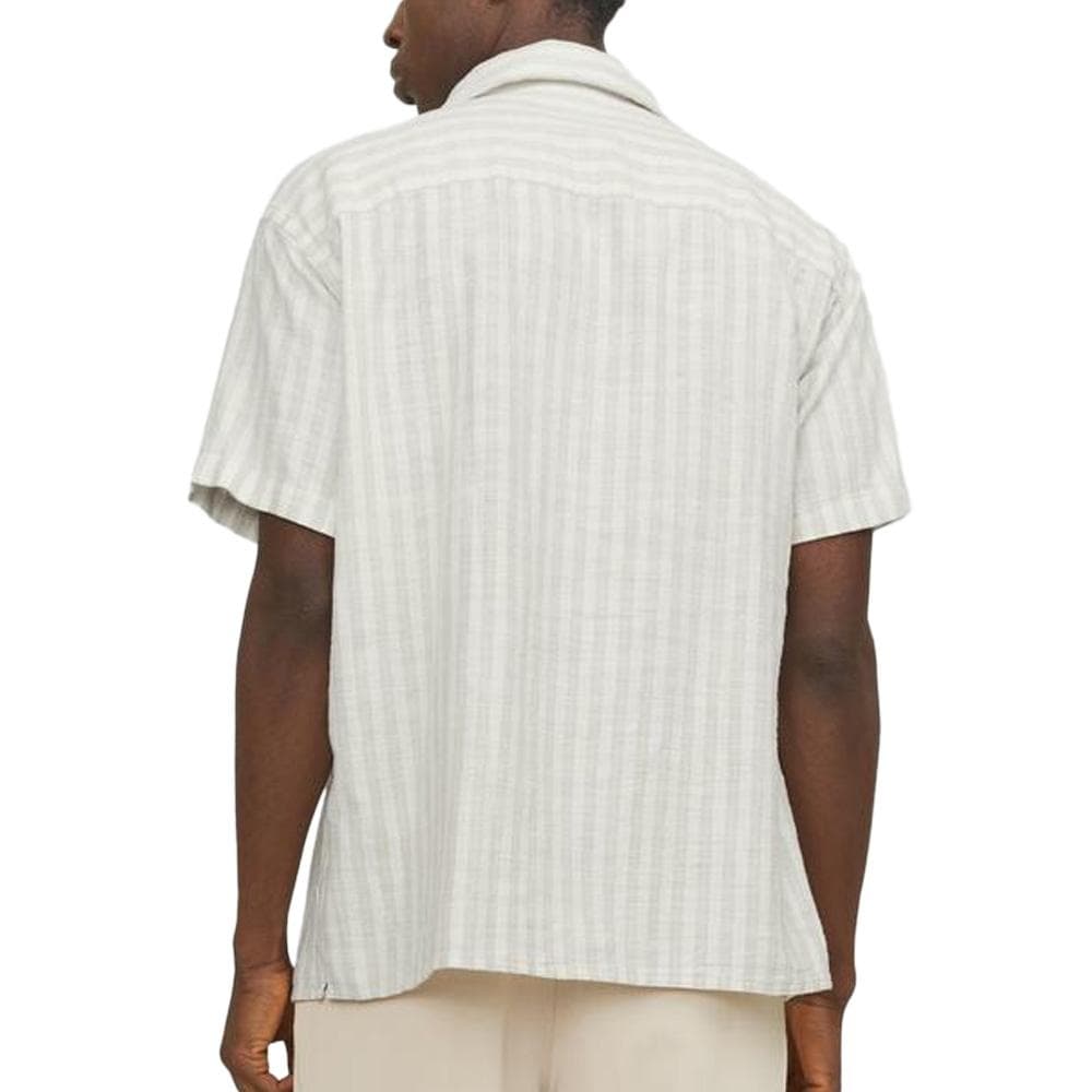 Chemise Rayure Écru/Beige Homme Jack & Jones Stripe Resort 2
