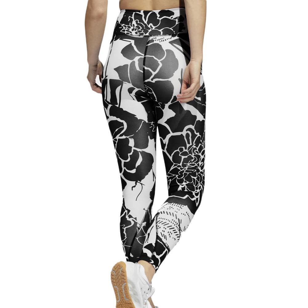 Legging Noir/Blanc Femme Adidas Flower 2