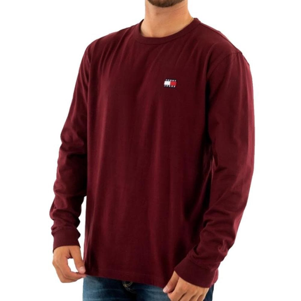 T-shirt Manches Longues Bordeaux Homme Tommy Hilfiger Reg Badge 1