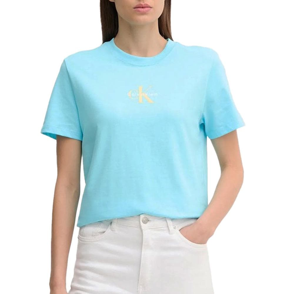 T-shirt Bleu Femme Calvin Klein Jeans Ss 20s Classic 1