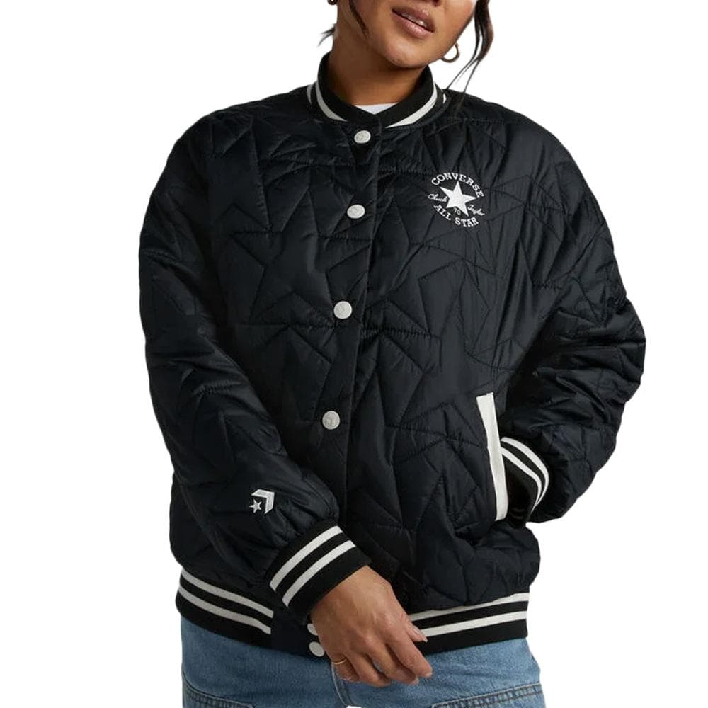 Blouson Noir Femme Converse Padded 1