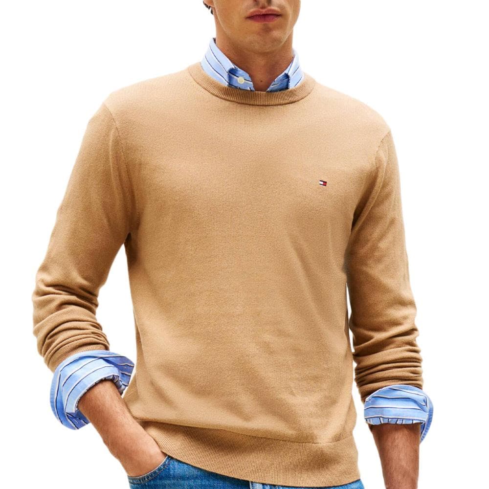 Pull Marron Homme Tommy Hilfiger Pima MW0MW28046 1