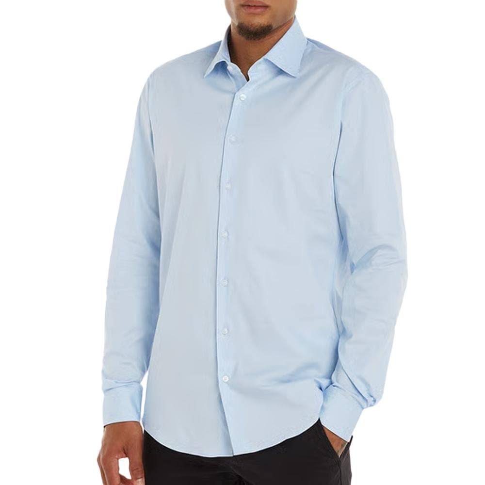 Chemise Bleu Homme Calvin Klein Jeans Poplin Stretch Regul 1