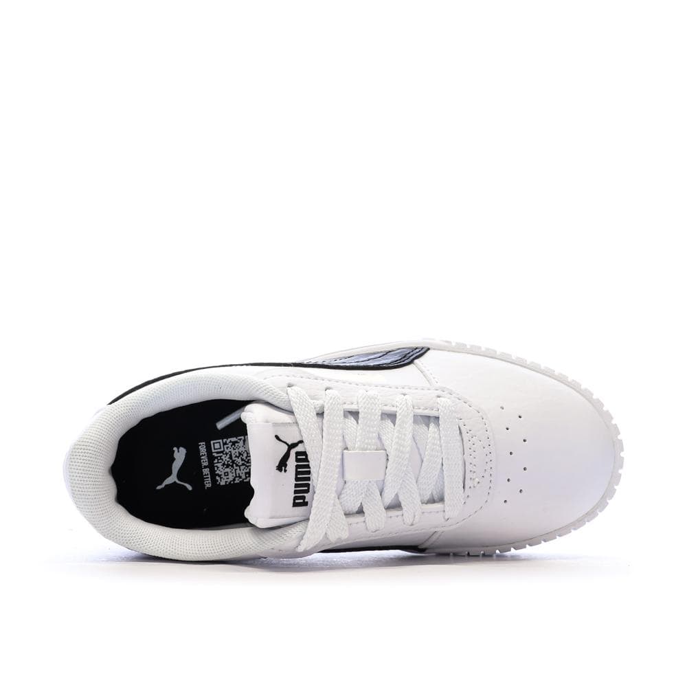 Baskets Blanche/Noir Fille Puma Carina 2.0 Zebra 4