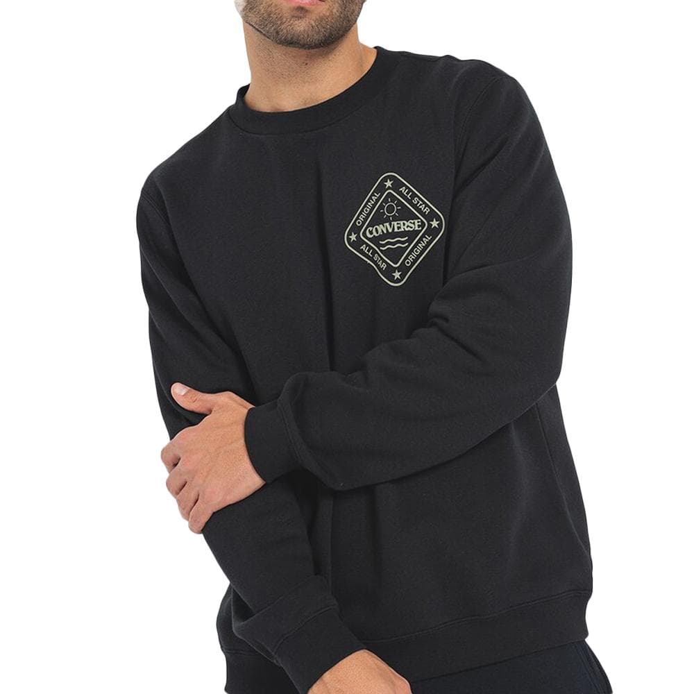Sweat Noir/Vert Homme Converse Winter 1
