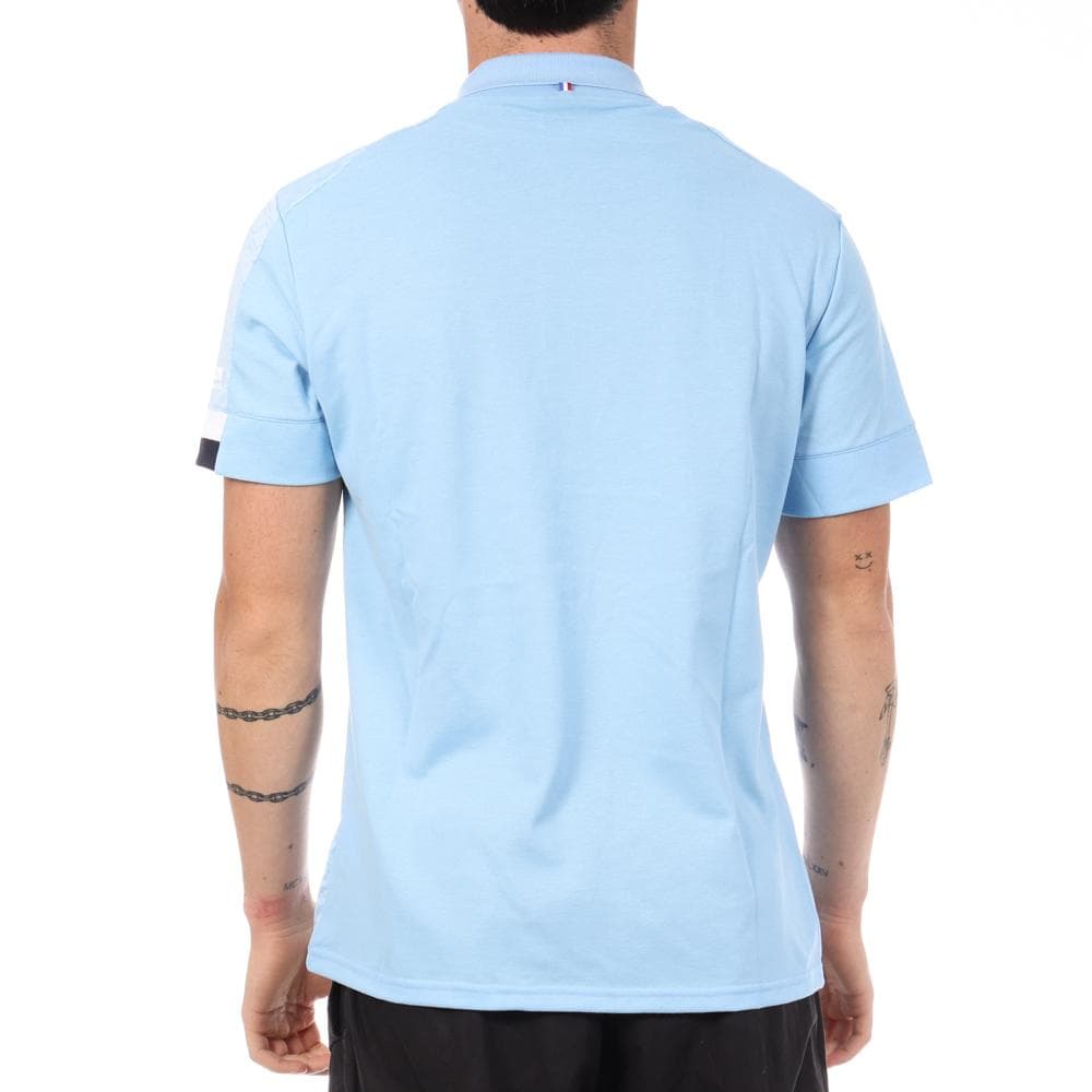 Aviron Bayonnais Polo Bleu Clair Le Coq Sportif Présentation 2