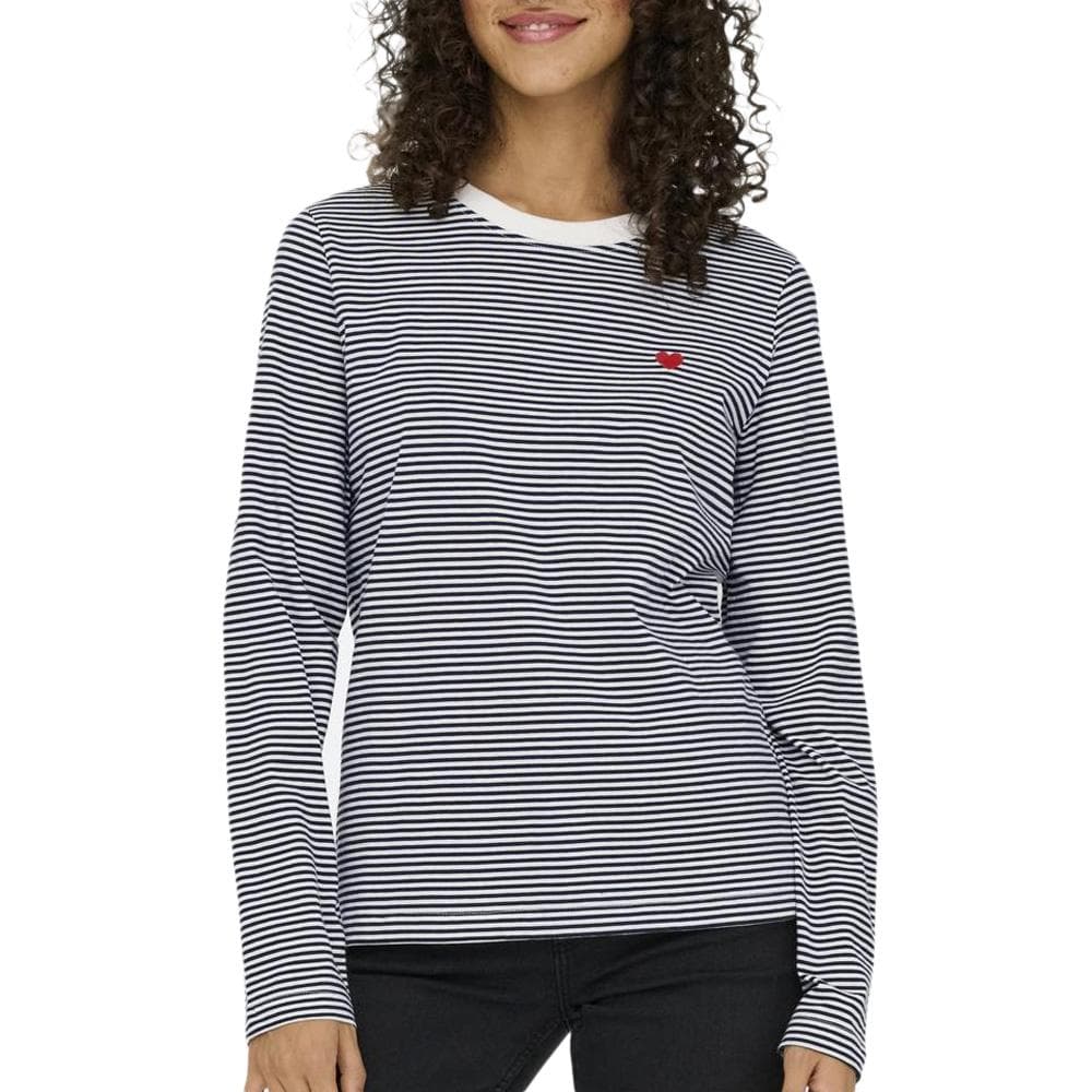 T-Shirt Manches Longues Marine/Blanche Femme JDY Pisa 1