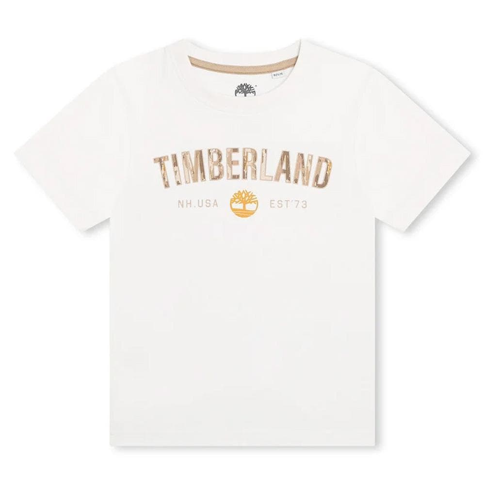 T-Shirt Blanc Garçon Timberland T600971 1