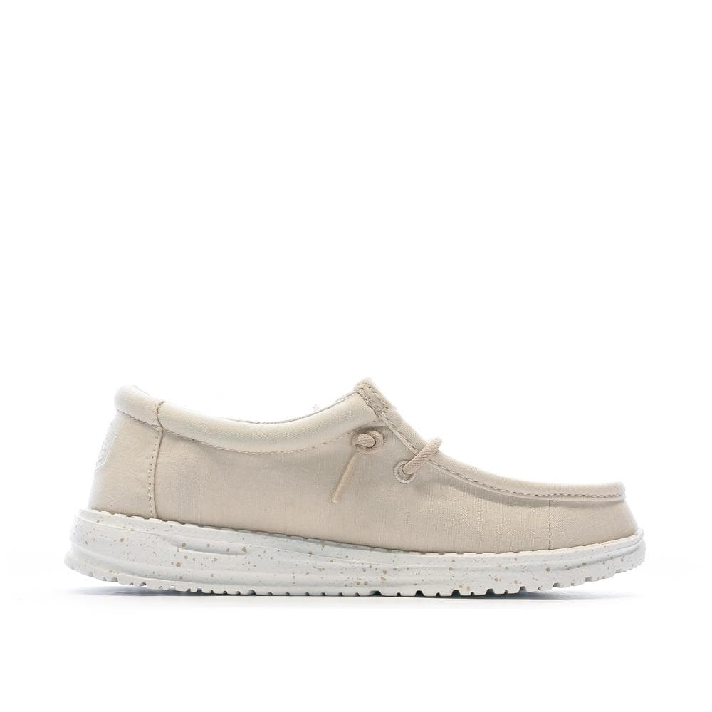 Chaussures Beige Fille Hey Dude Wally Youth Slub Canvas 2