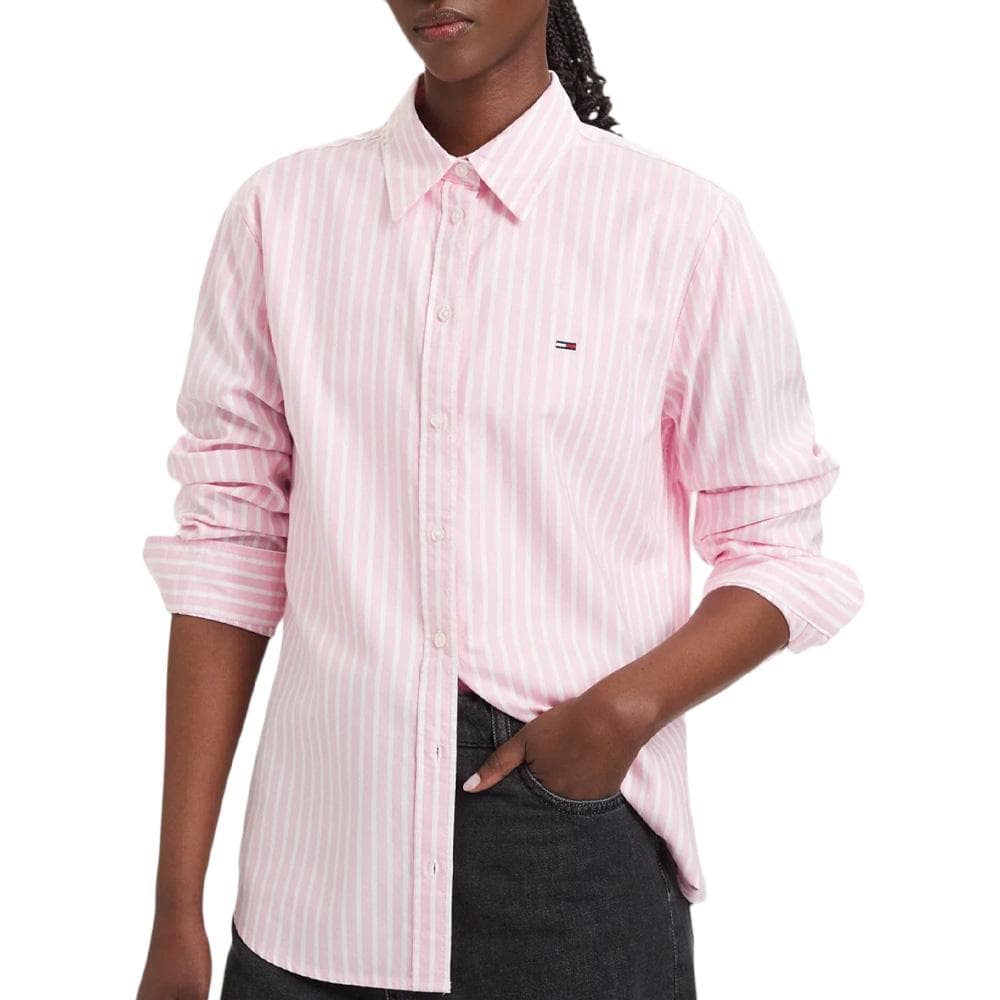 Chemise Rose à rayures Femme Tommy Hilfiger Oxford 1