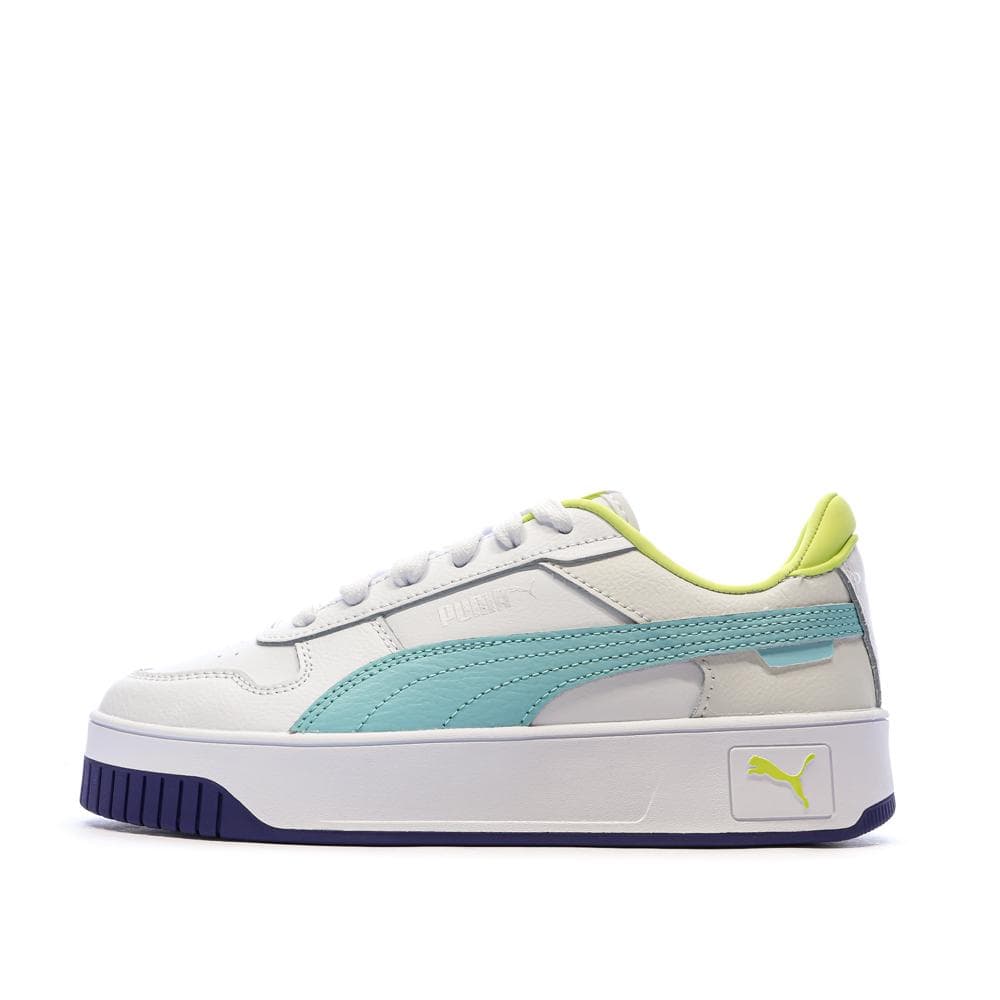 Baskets Blanc/Vert Femme Puma Carina 1