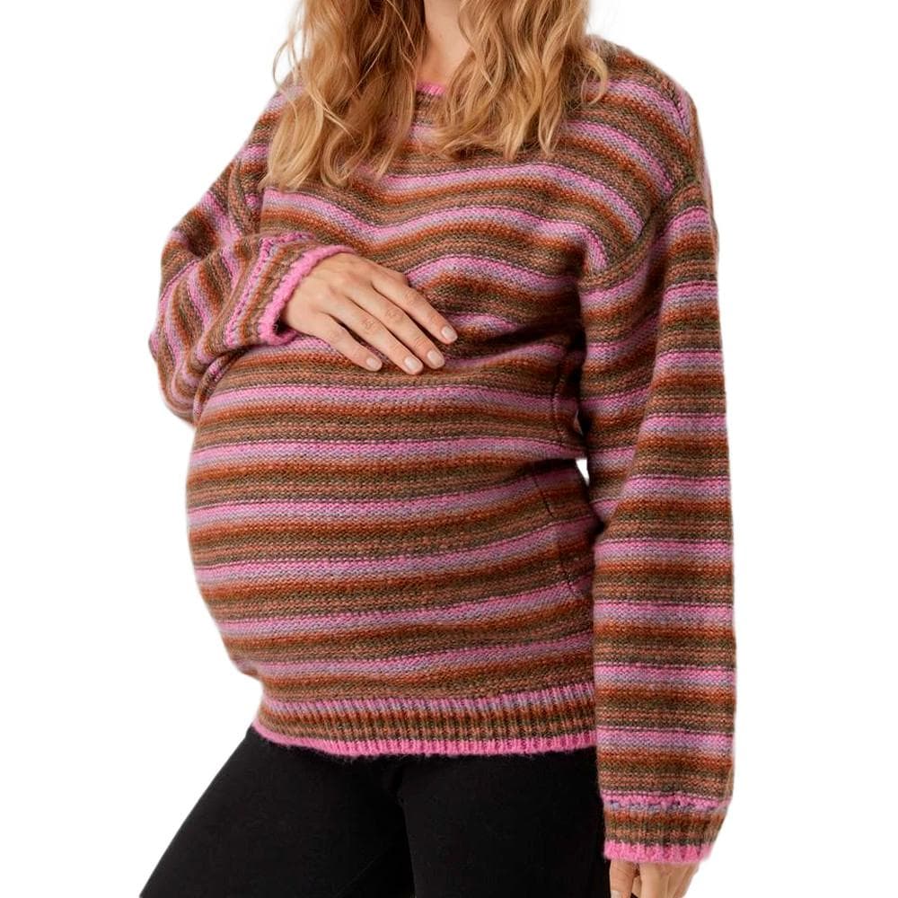 Pull de Grossesse Rose/Marron Femme Mamalicious Sandra 1