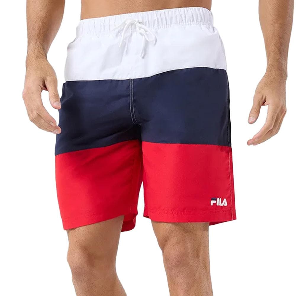 Short de bain Marine/Blanc/Rouge Homme Fila Swim 1