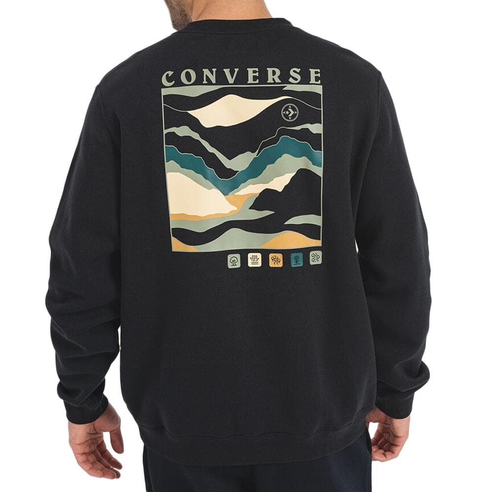 Sweat Noir/Vert Homme Converse Winter 2
