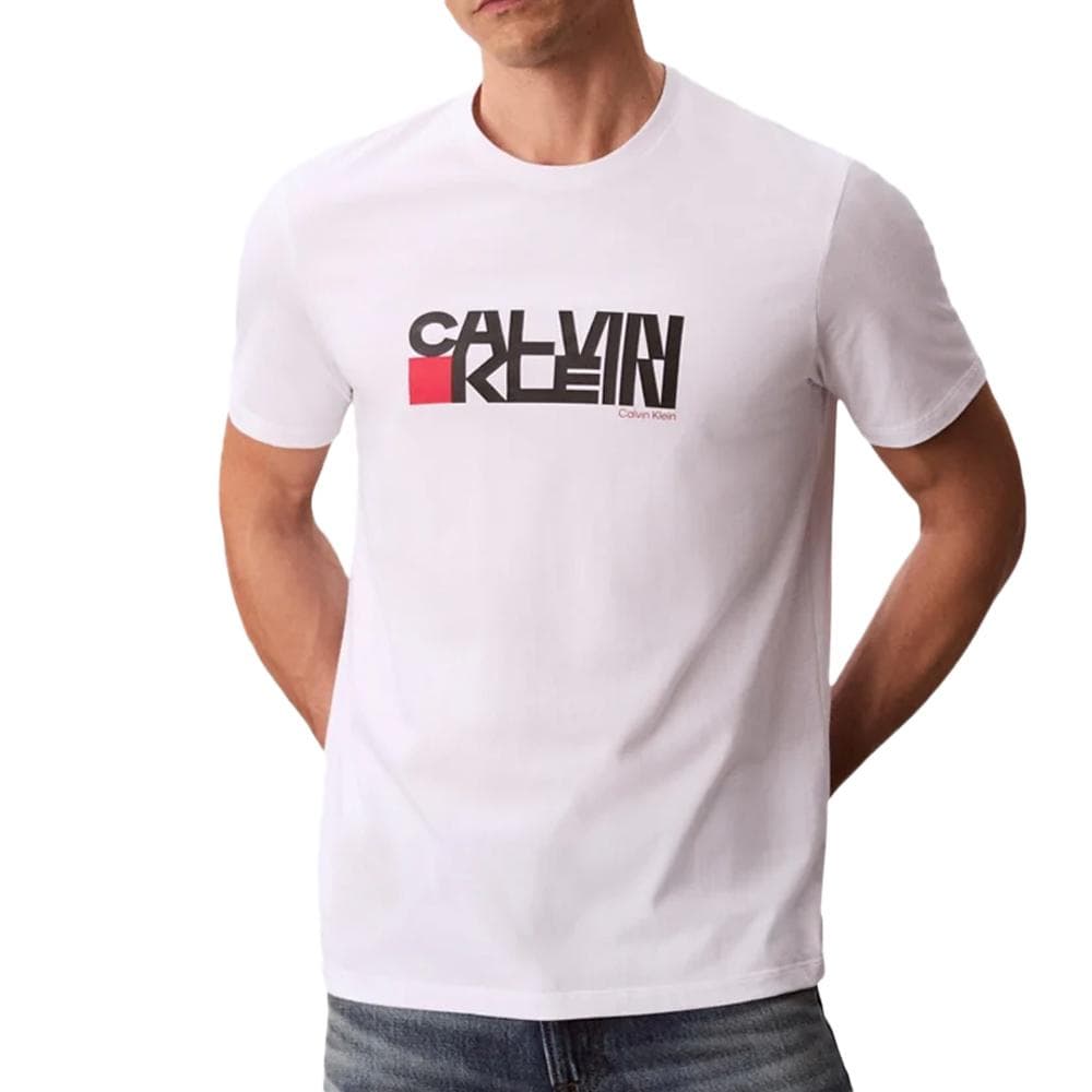 T-Shirt Blanc/Noir/Rouge Homme Calvin Klein Jeans LV04RD814G 1